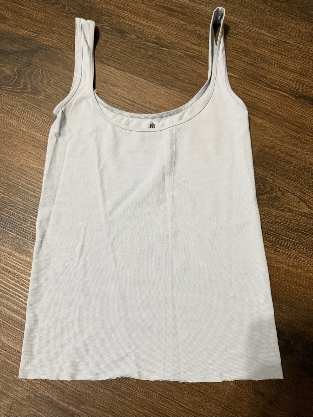 FP Movement by Free People Cloud Blue Scoop Neck Tank w/ Raw Hem XS/S NWOT Flaws